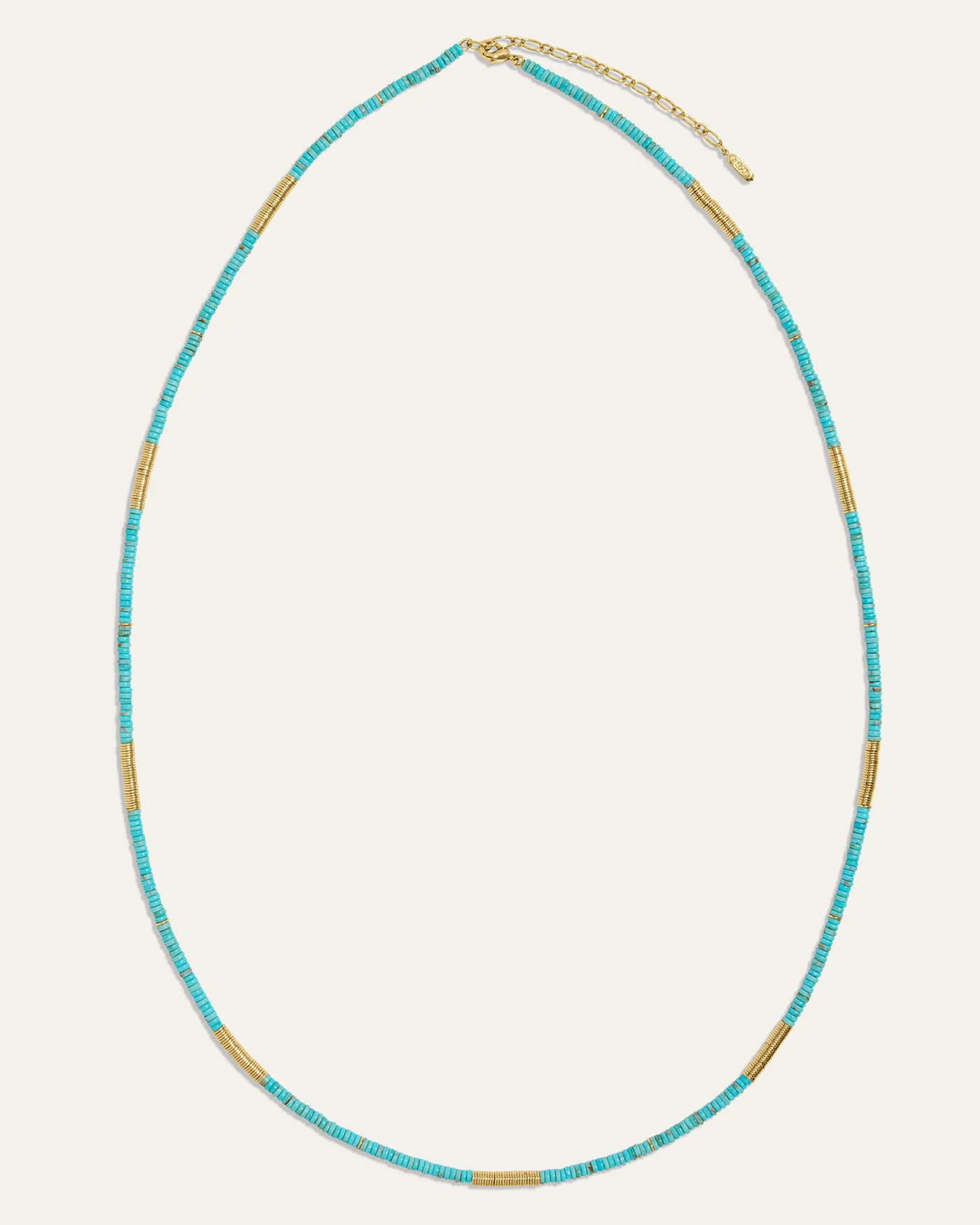 Boho Turquoise and Gold Beaded Wrap Necklace - Image 4