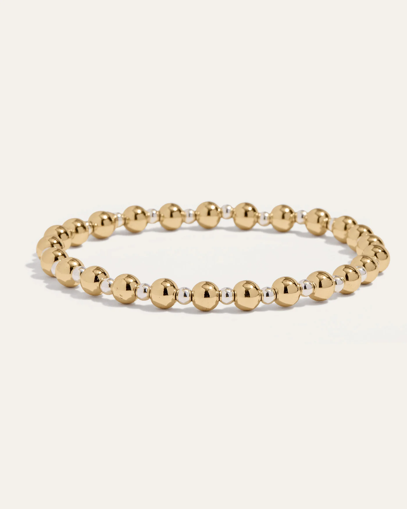 All Day 3 & 5mm Beaded Stretch Bracelet | Gold & Silver
