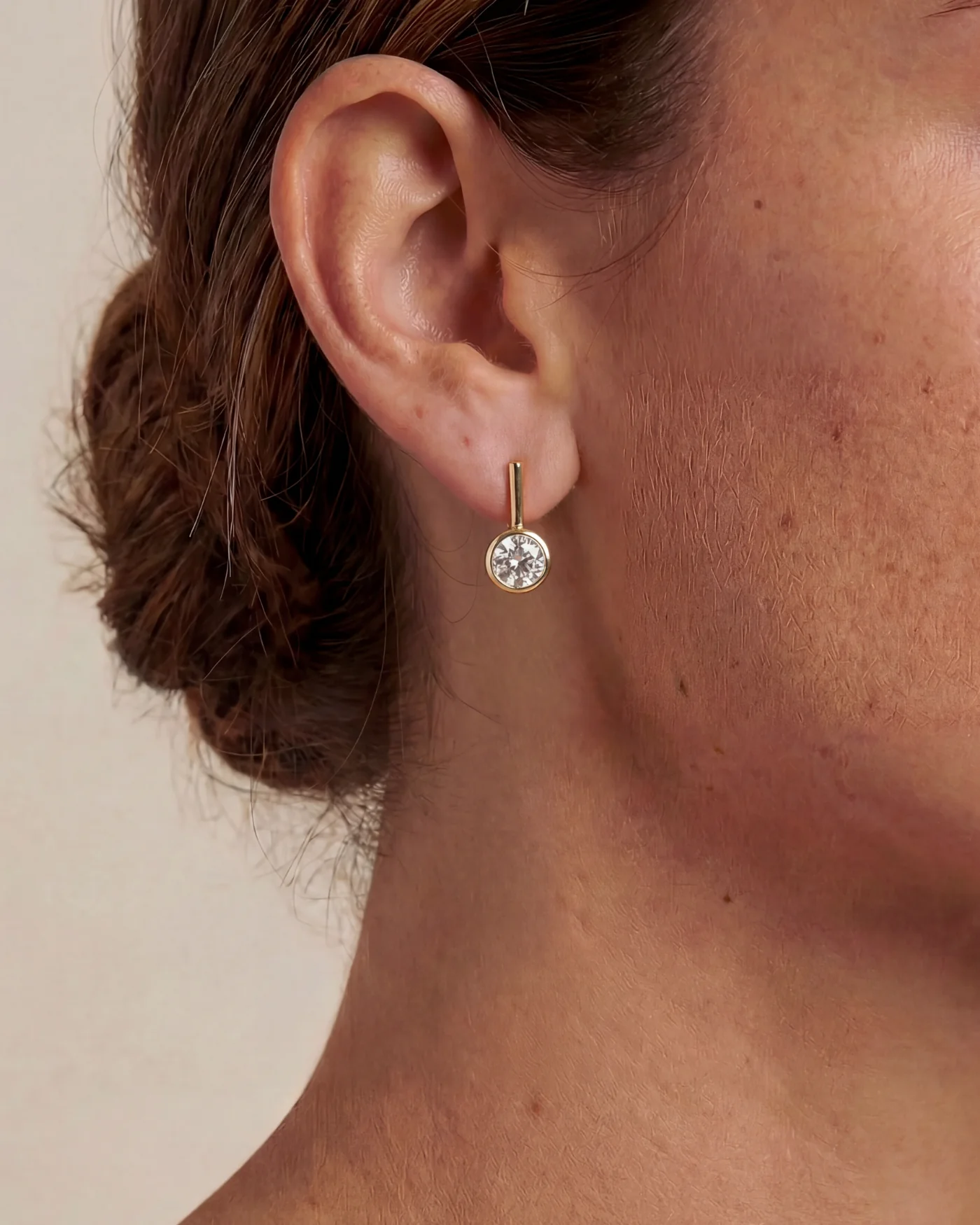Ava Bar Stud Earrings in Diamond - Image 2