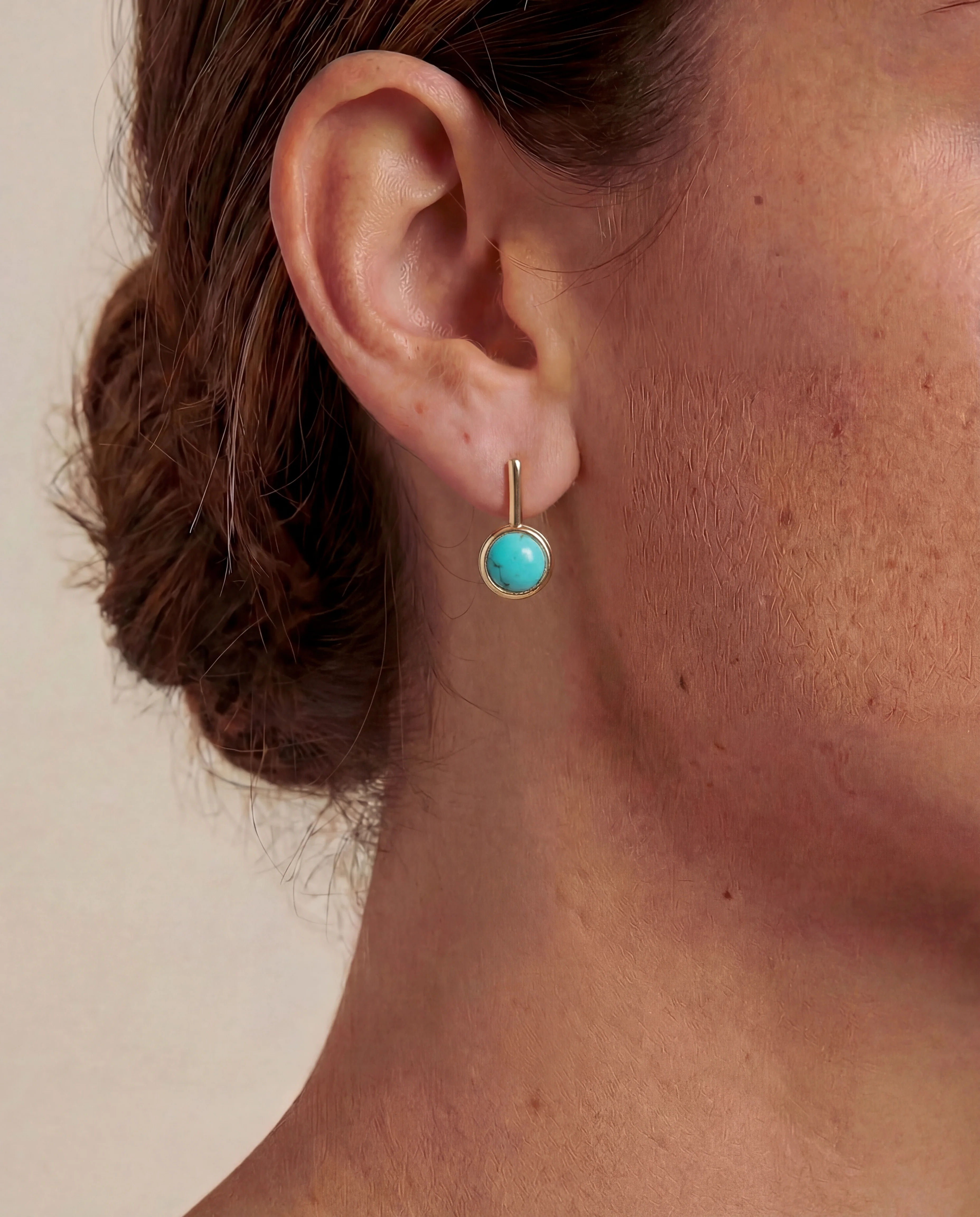 Ava Bar Stud Earrings in Turquoise - Image 2