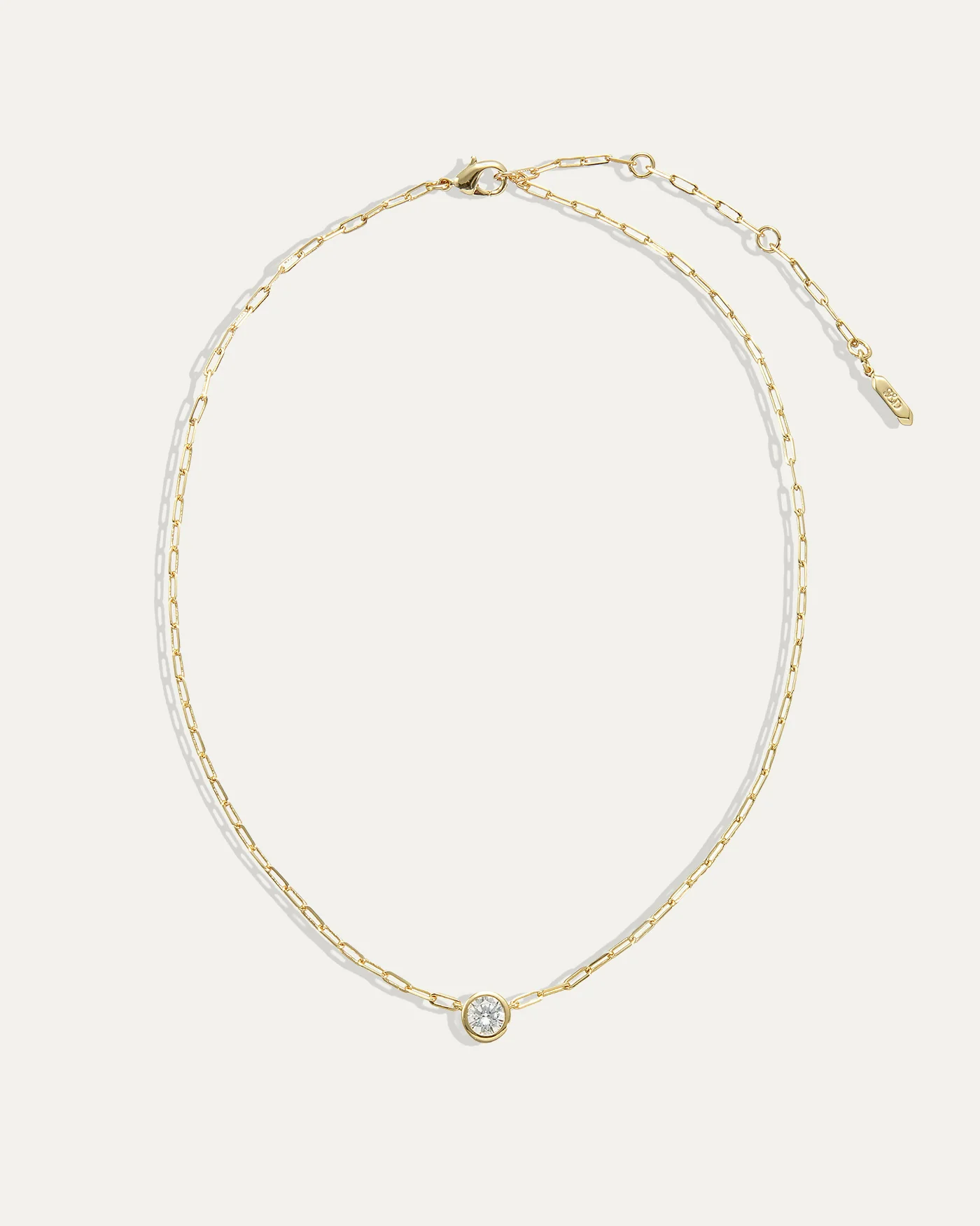 Ava Paperclip Necklace in Diamond - Image 3