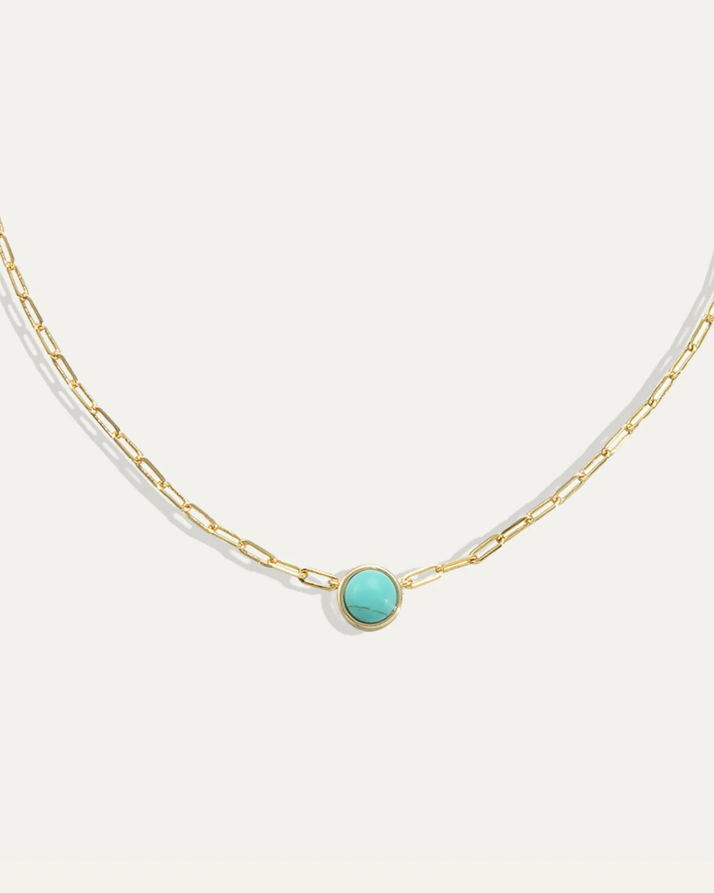 Ava Paperclip Necklace in Turquoise