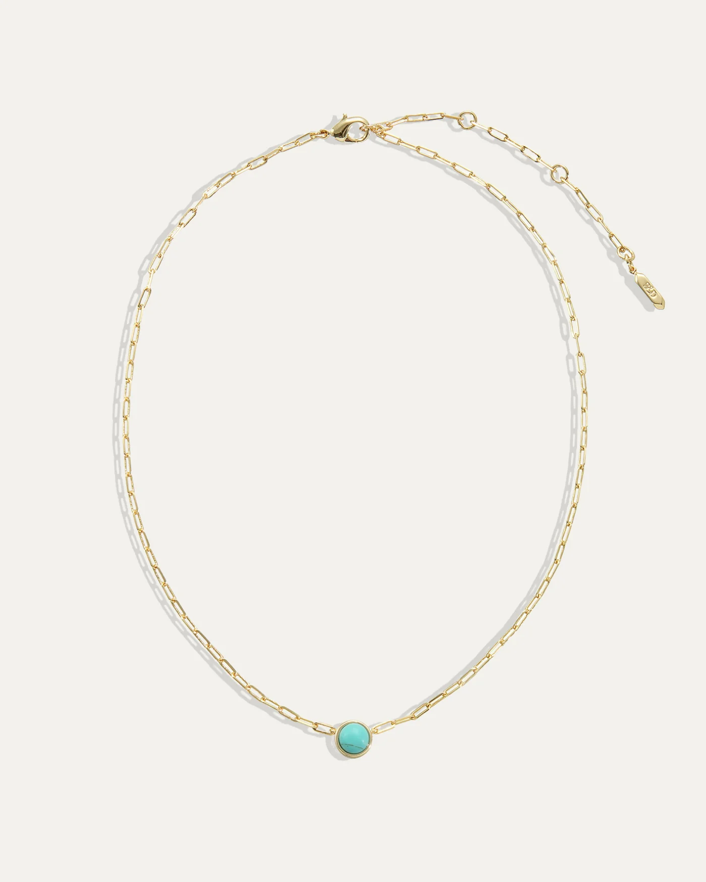 Ava Paperclip Necklace in Turquoise - Image 3