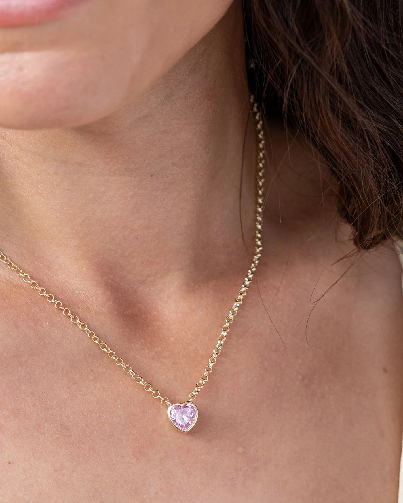 Bezel Heart Necklace - Image 3