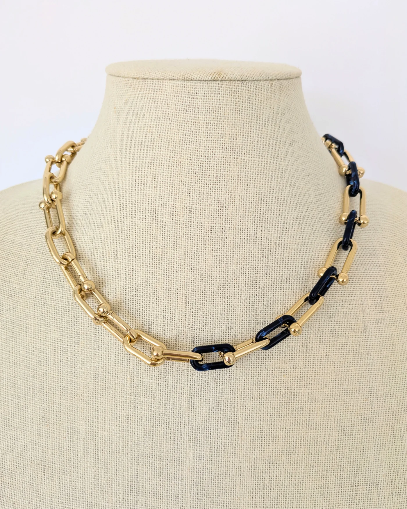 Blue Enamel Link Necklace