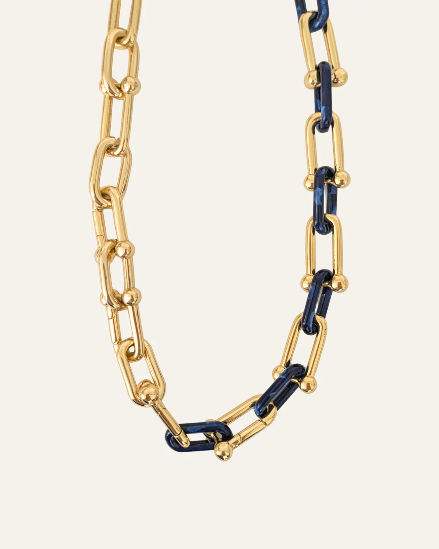 Blue Enamel Link Necklace - Image 2