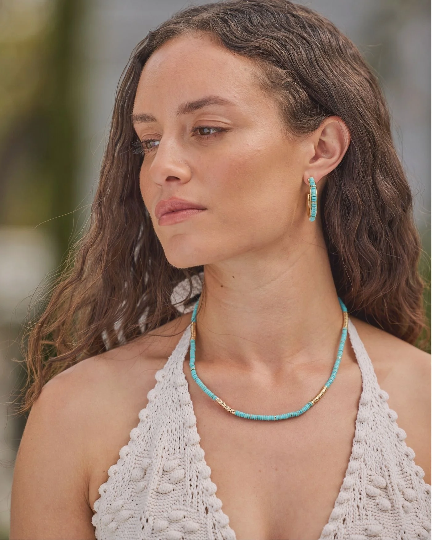 Beaded Turquoise Toggle Necklace - Image 2