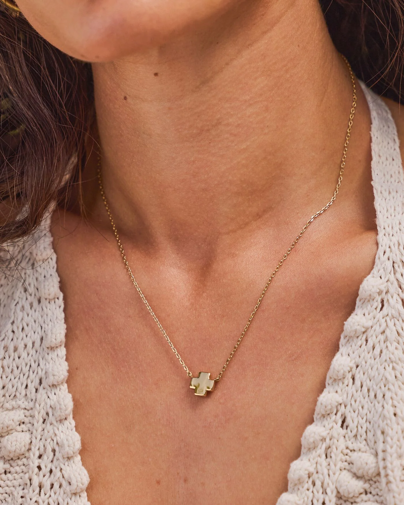Delicate Adjustable Cross Necklace - Image 2