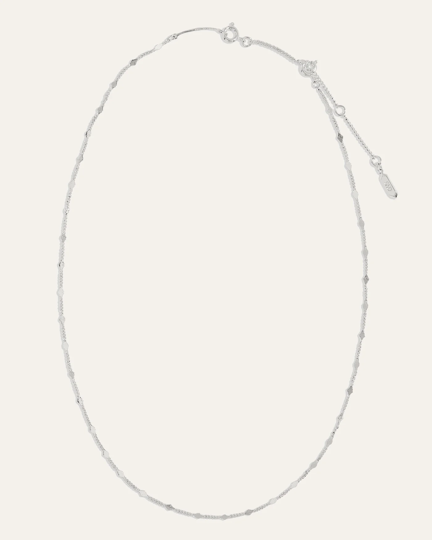 Delicate Adjustable 20" Diamond Chain | Silver - Image 2