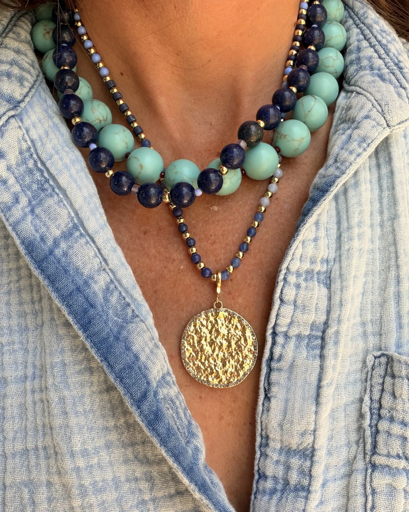 Dot Necklace in Lapis - Image 4