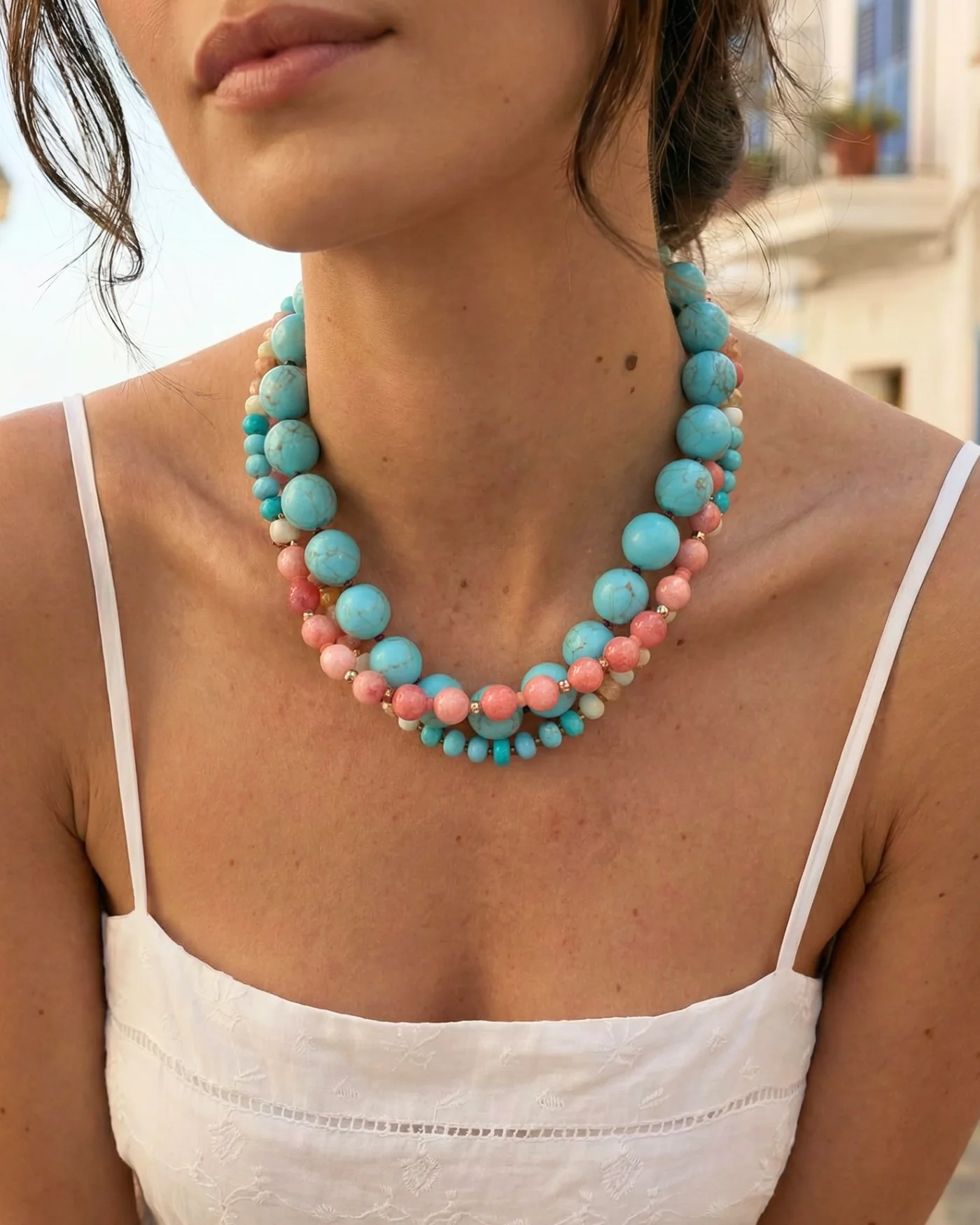 Turquoise Gumball Necklace - Image 3
