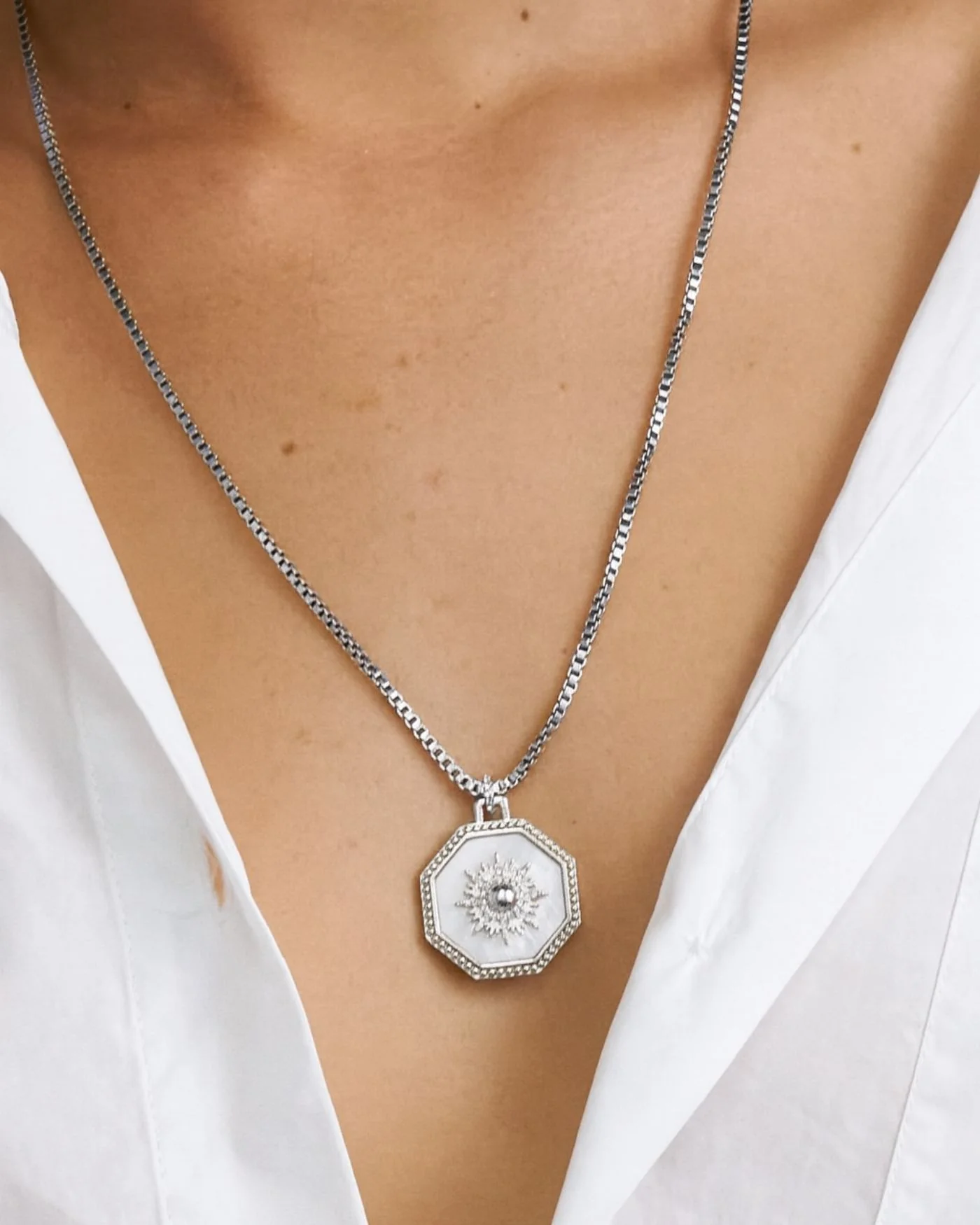 Estelle Celestial Reversible Pendant Necklace |Silver - Image 6