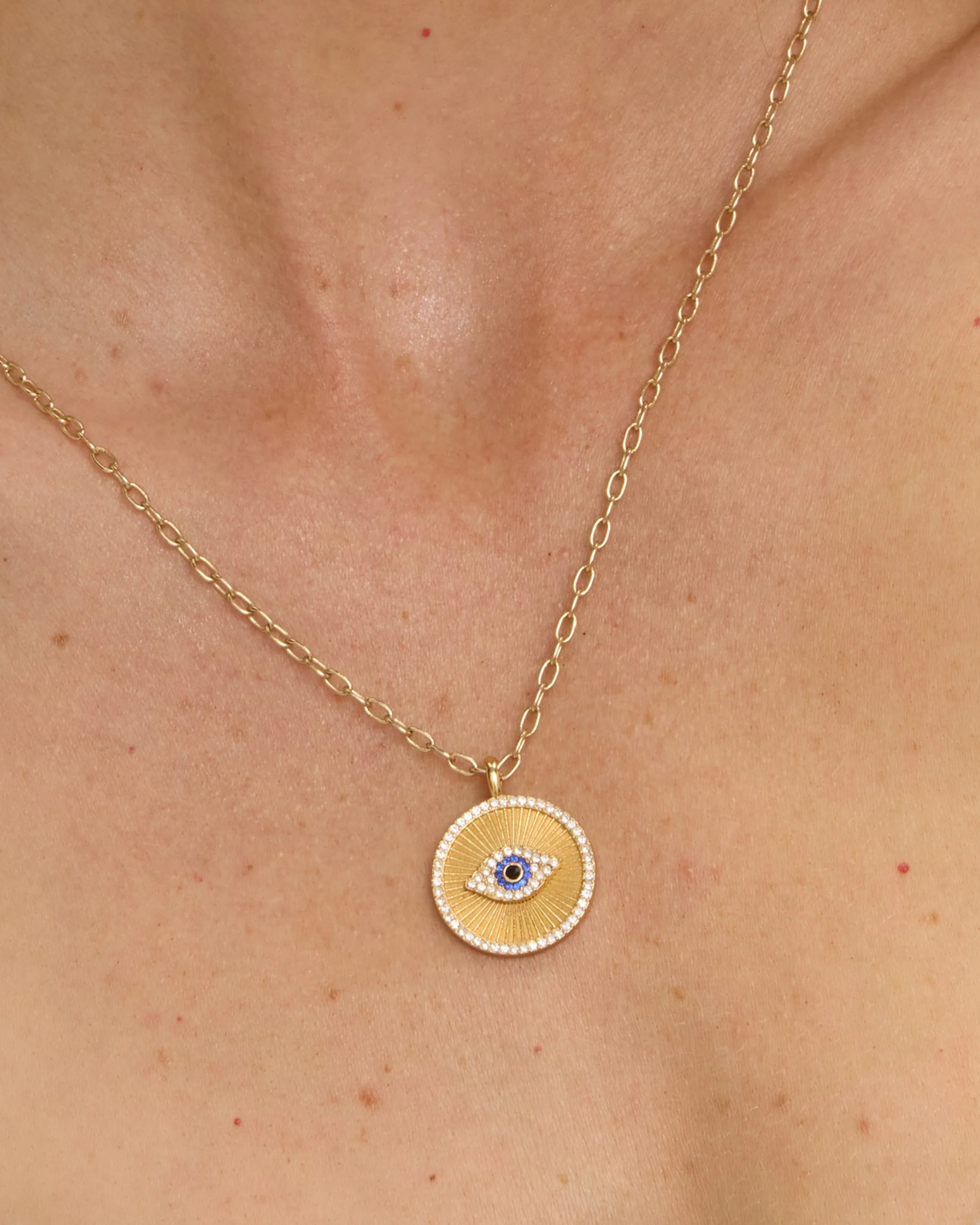 Evil Eye Medallion Necklace - Image 3