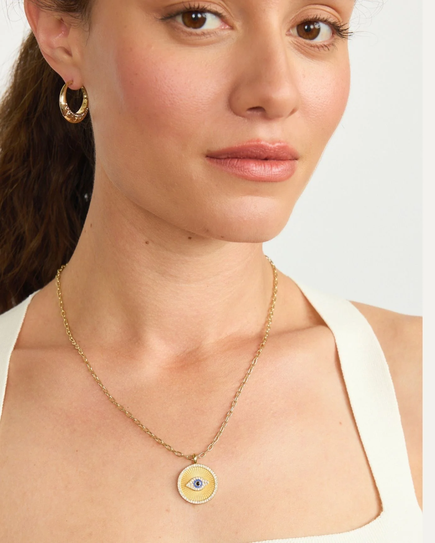 Evil Eye Medallion Necklace - Image 5