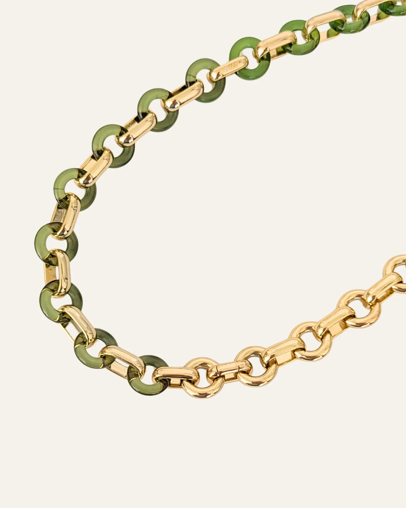 Green Circle Link Necklace - Image 2