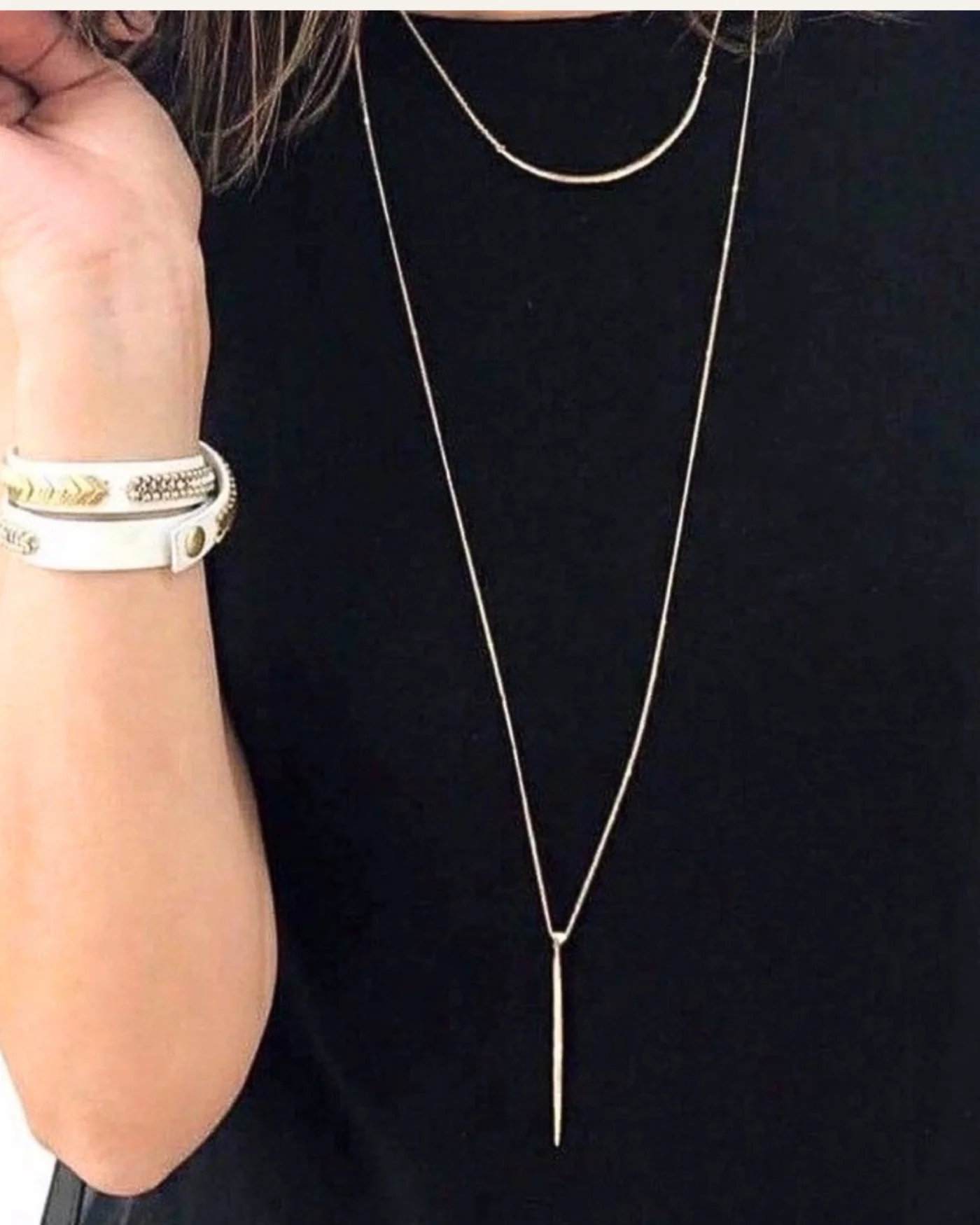 Kari Layered Necklace | Silver - Image 2