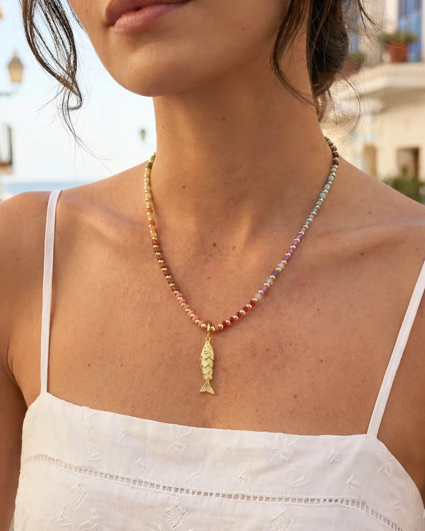 Kate Gemstone Necklace in Multi - Image 3