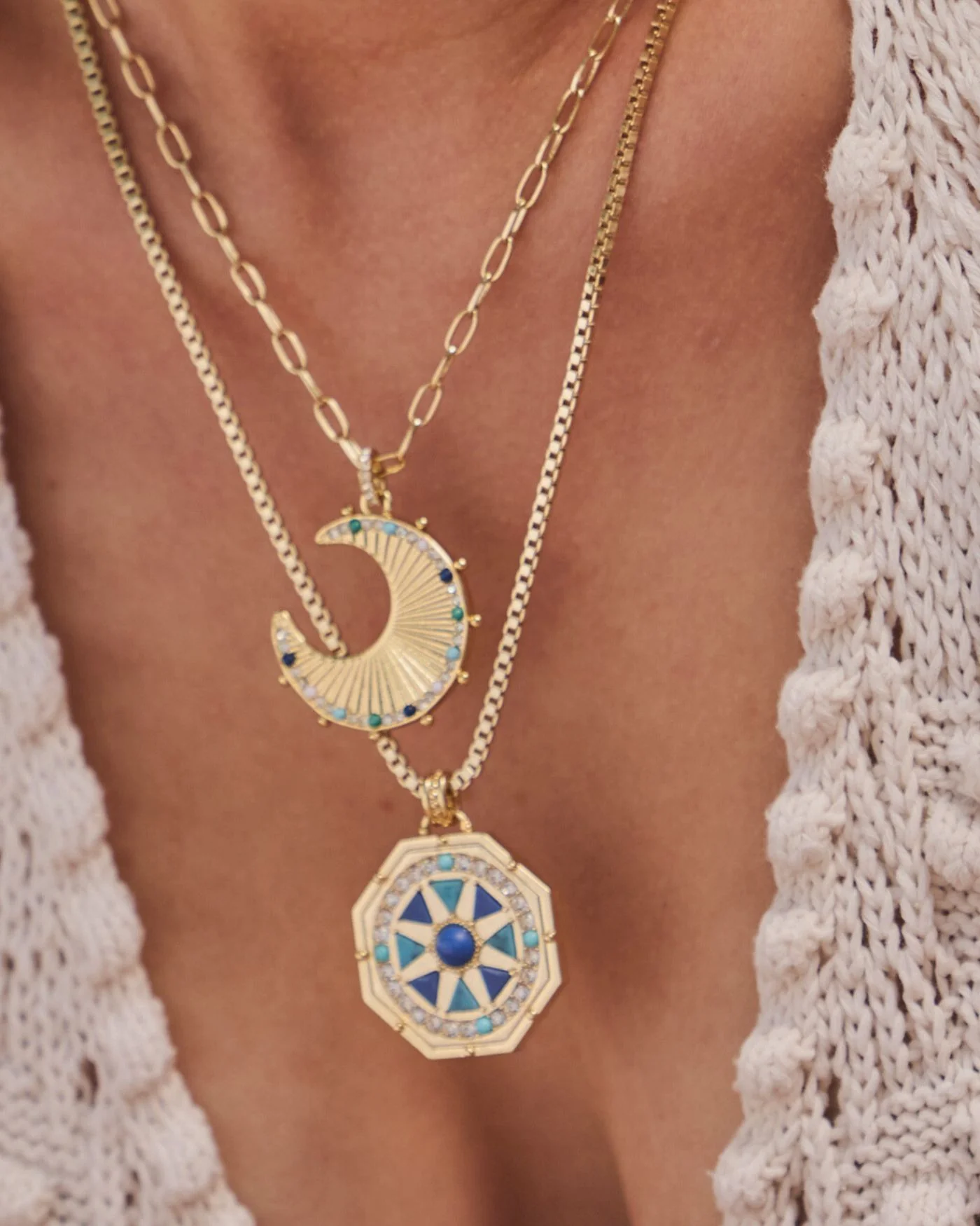 Moon Phases Reversible Charm Necklace - Image 5