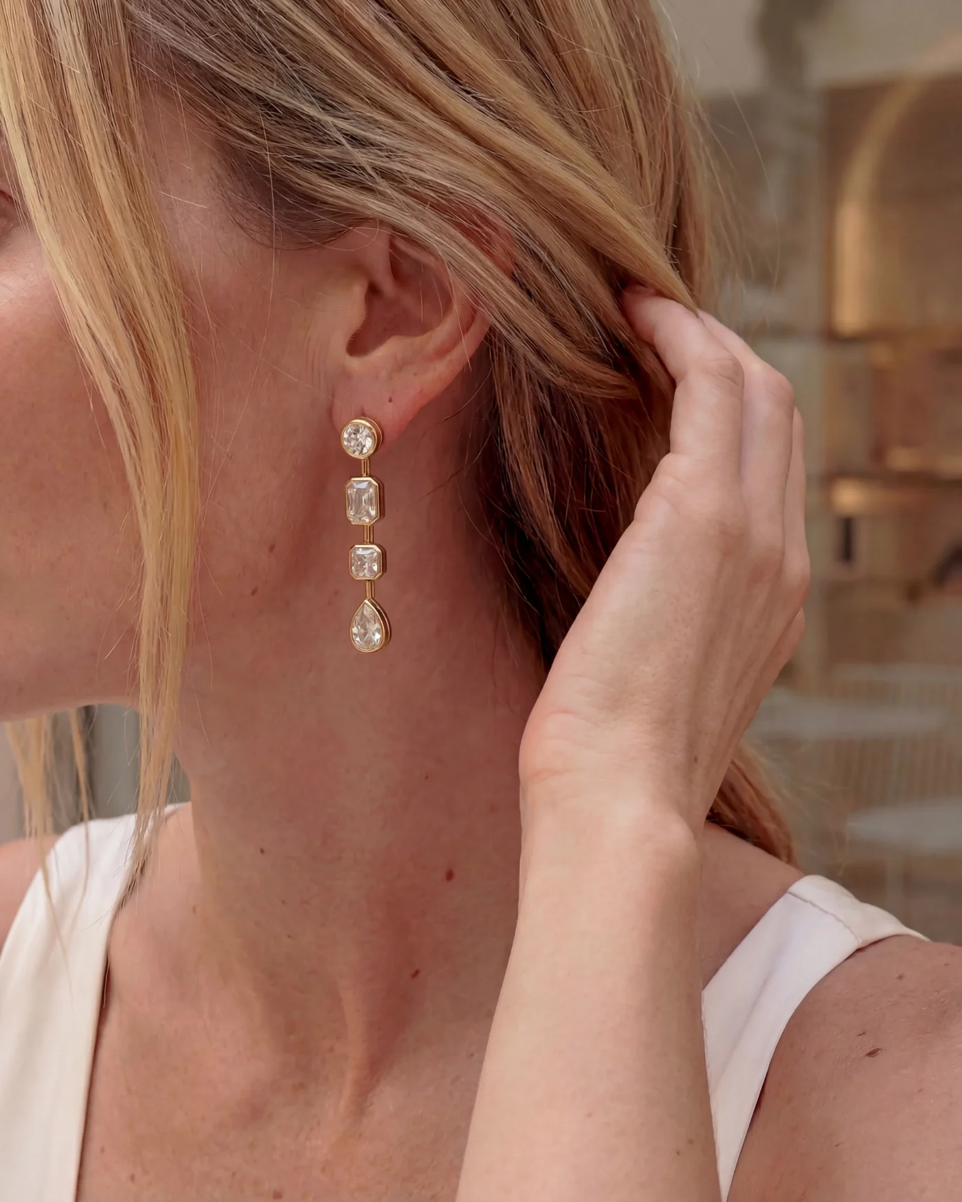 Naomie Convertible Earrings in Diamond - Image 2