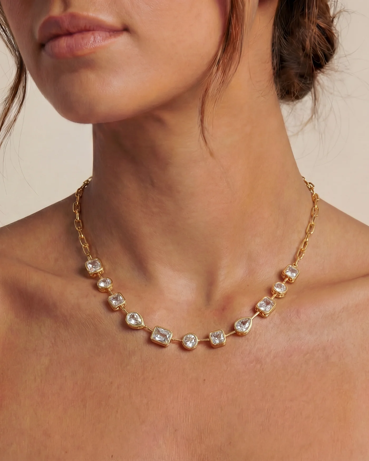 Naomie Paperclip Tennis Necklace - Image 3