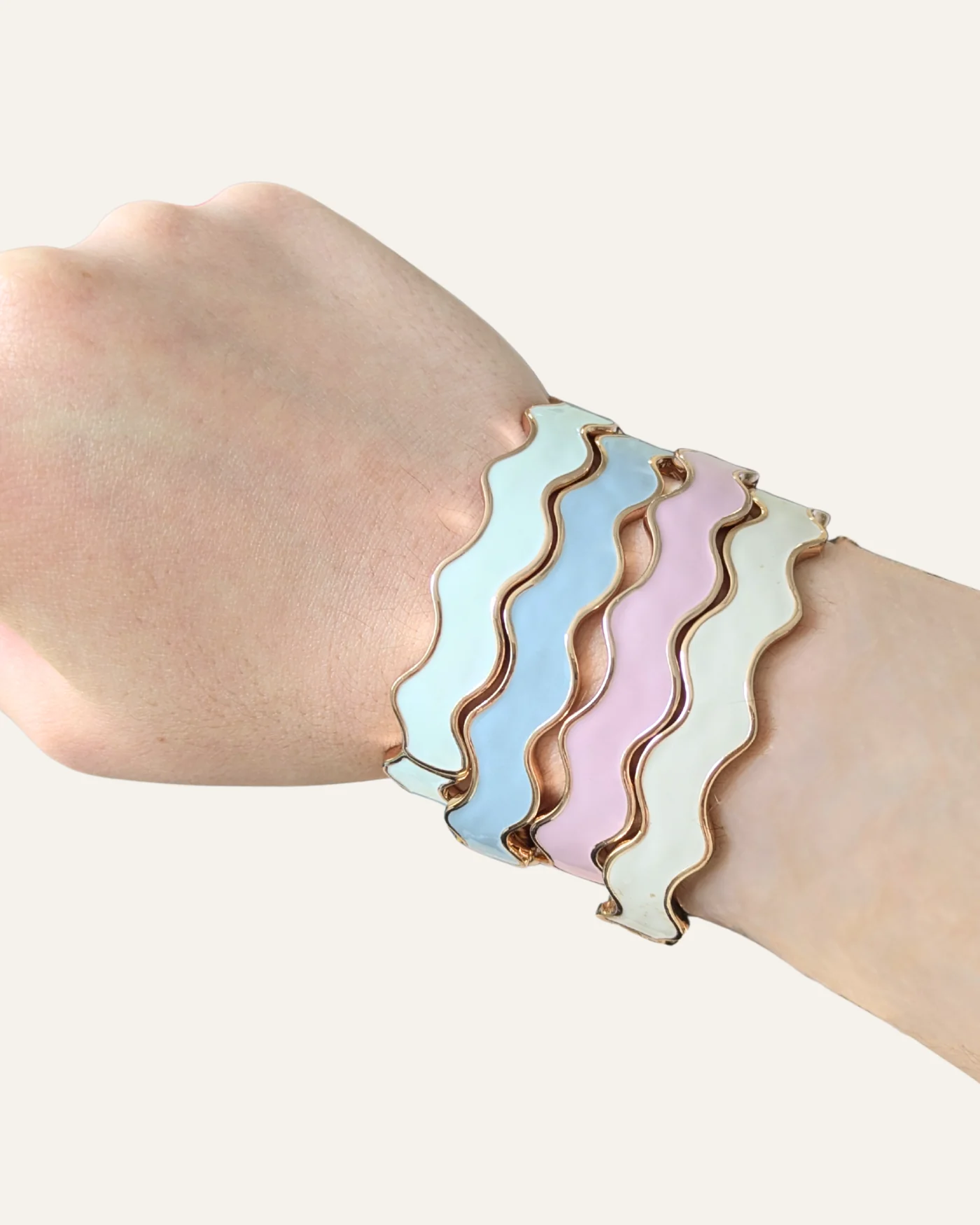 Never Released! Wavy Enamel Bangle | Rose Gold - Image 2
