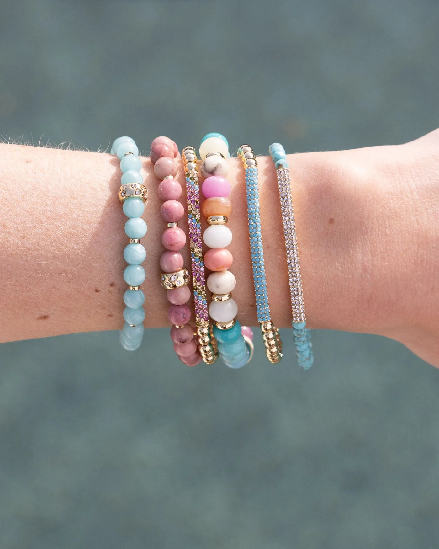 Pastel Beaded Candy Stretch Bracelet - Image 4