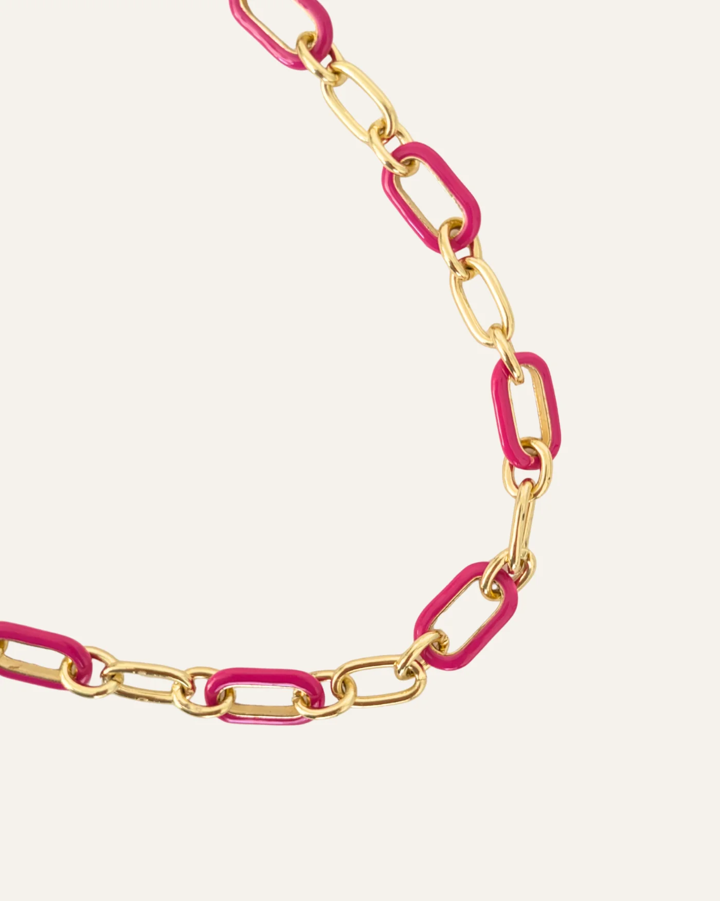 Pink Enamel Link Necklace - Image 2