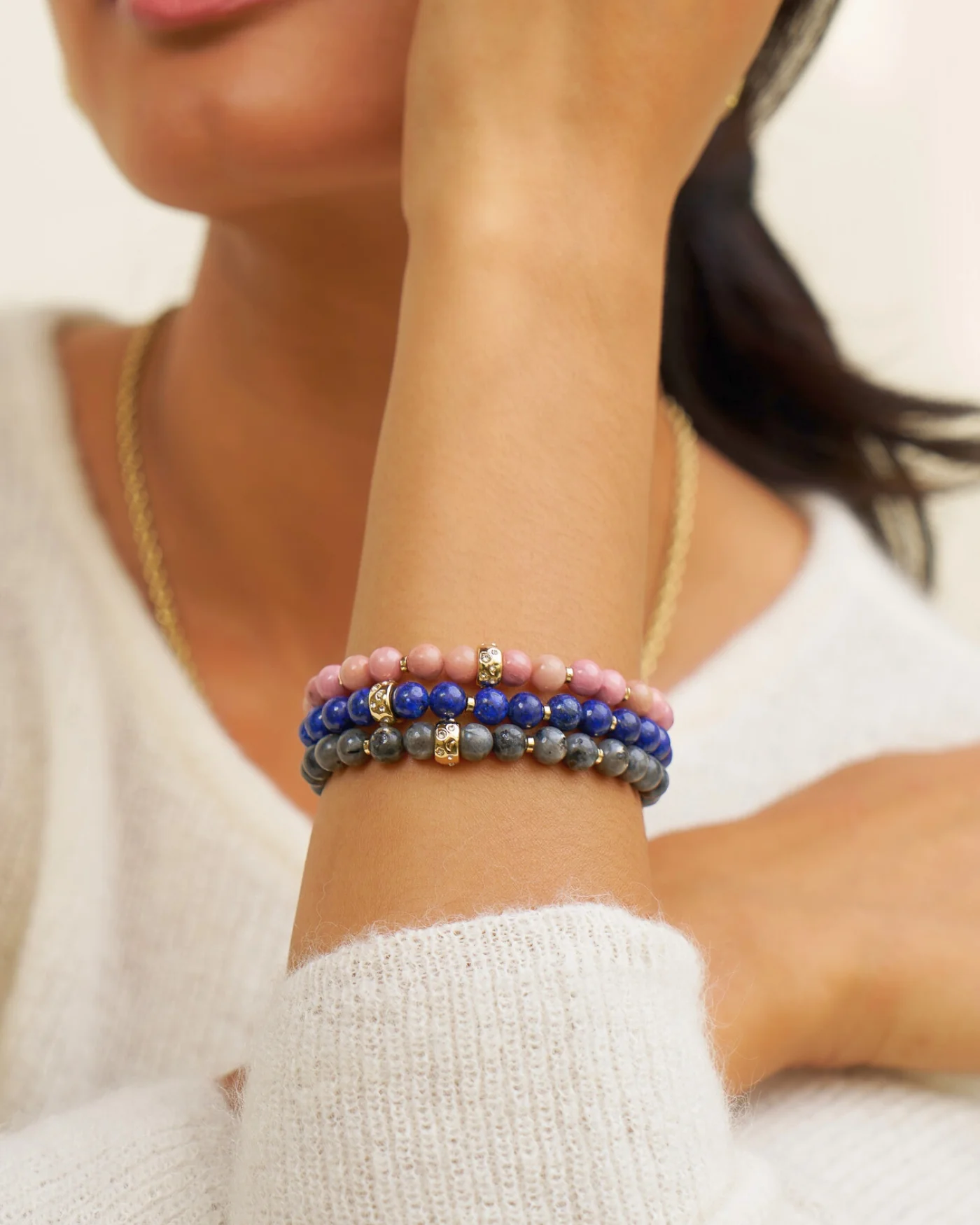 Power Stone Stretch Bracelet | Lapis - Image 4