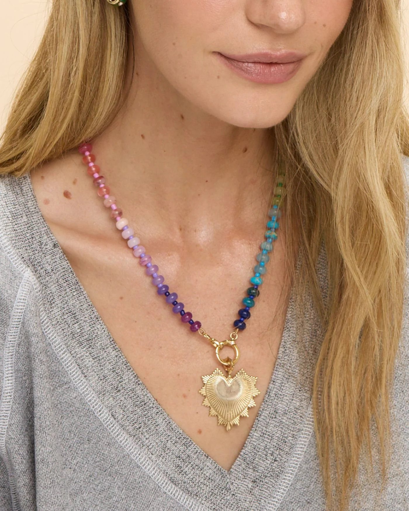 Rainbow Beaded Candy Necklace - Image 2