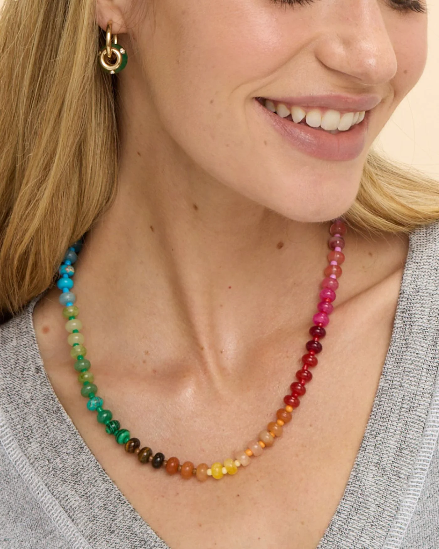 Rainbow Beaded Candy Necklace - Image 3