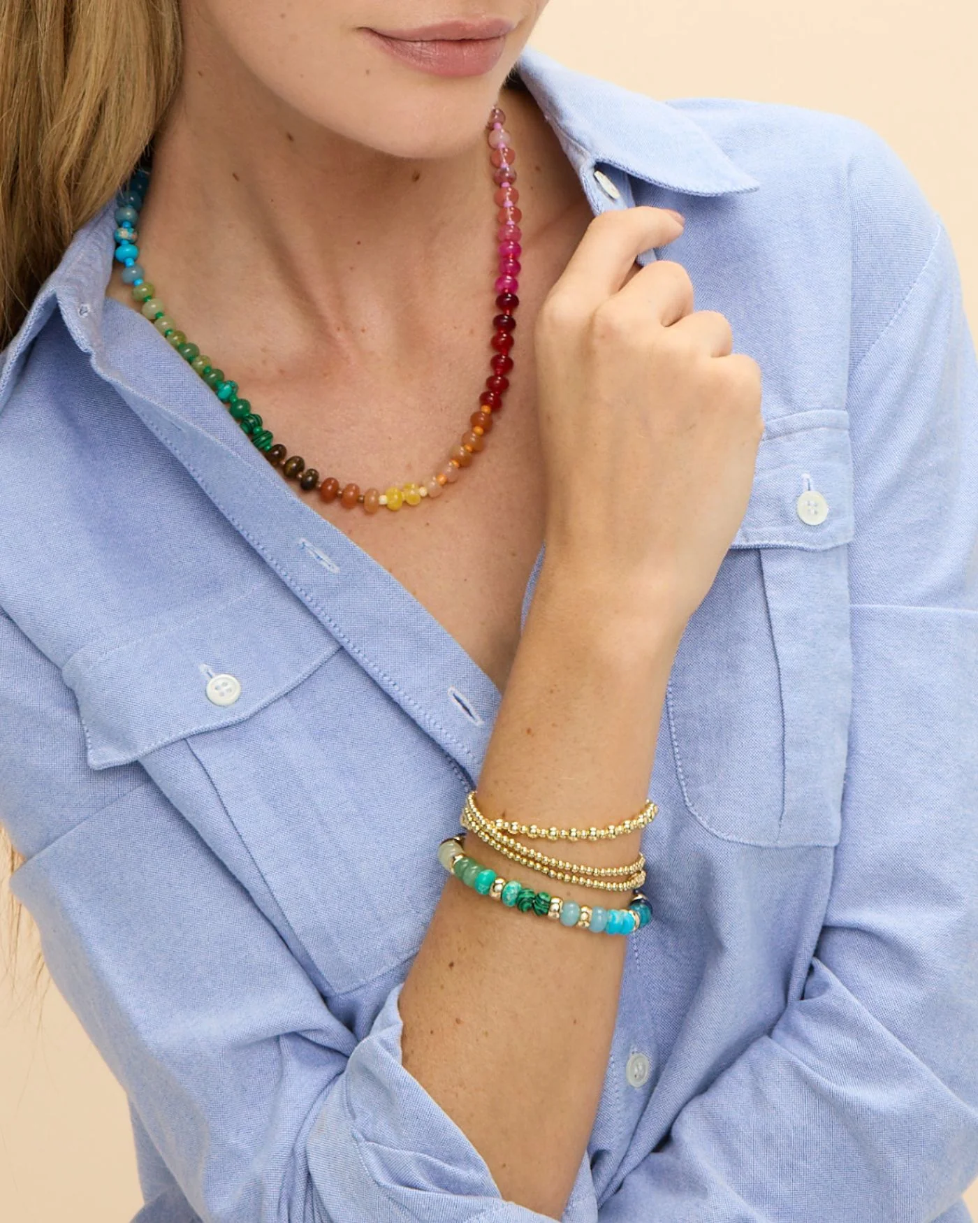 Rainbow Beaded Candy Necklace - Image 7