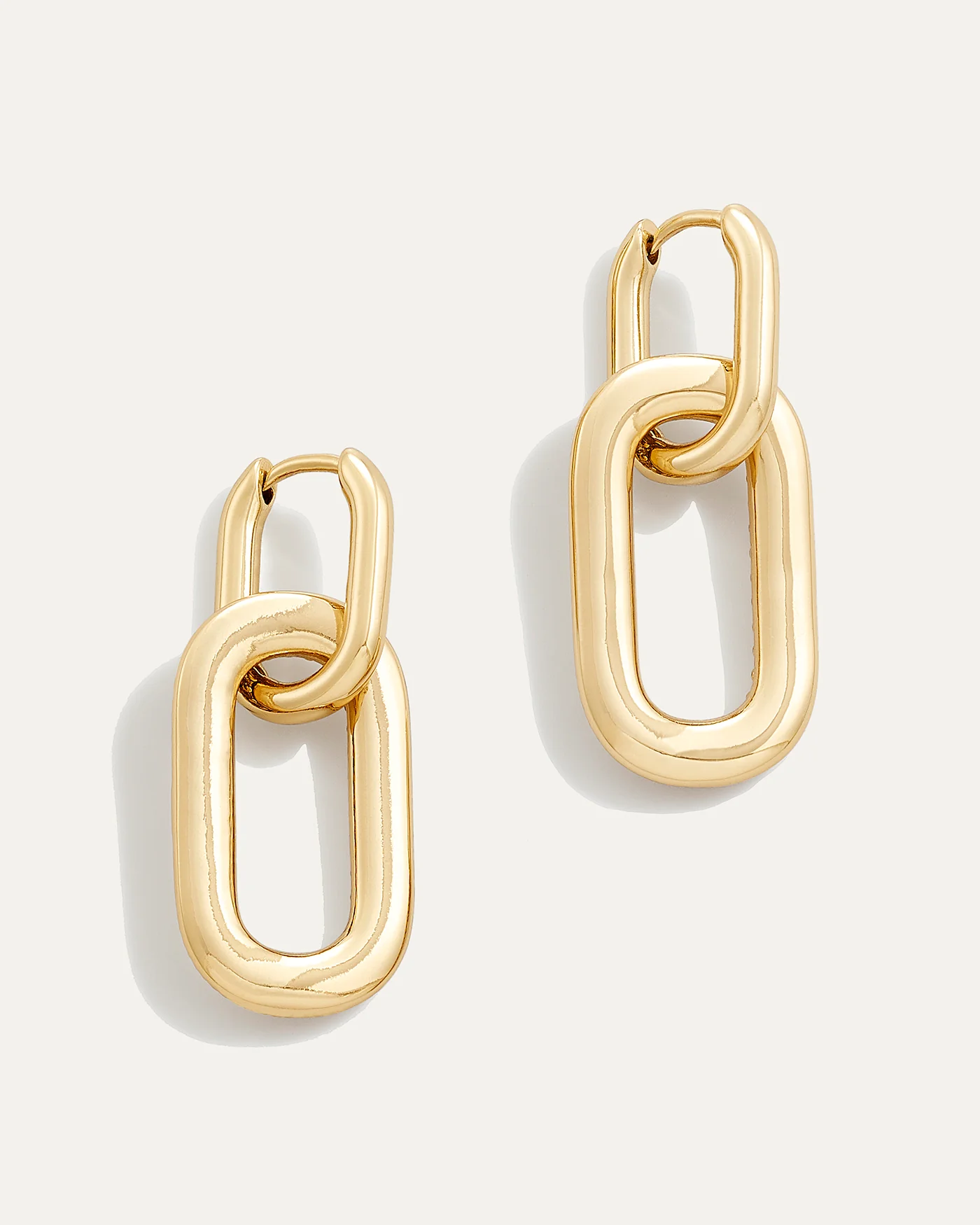 Reversible Pavé Link Earrings | Gold - Image 4