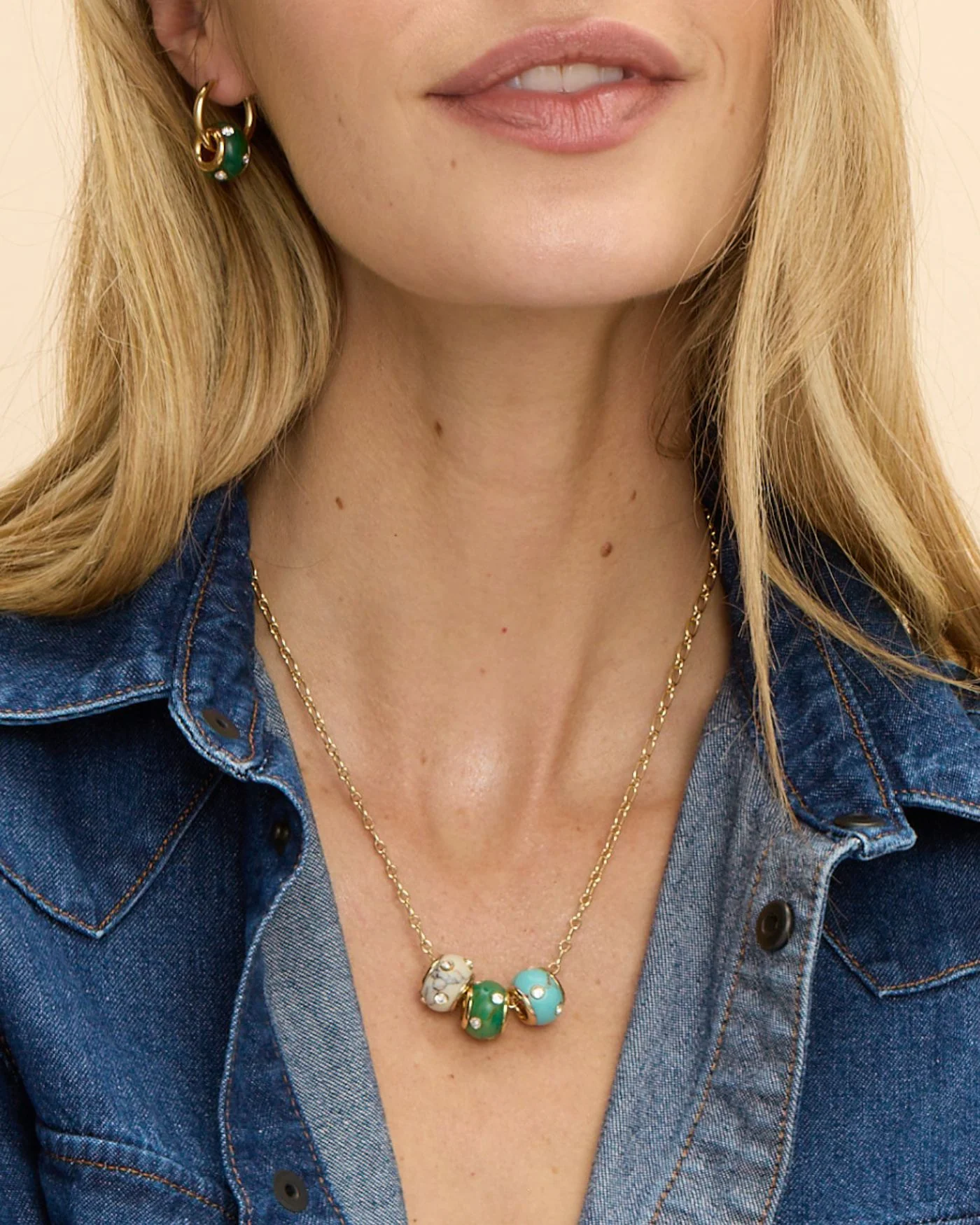 Rondelle Trio Adjustable Necklace - Image 2