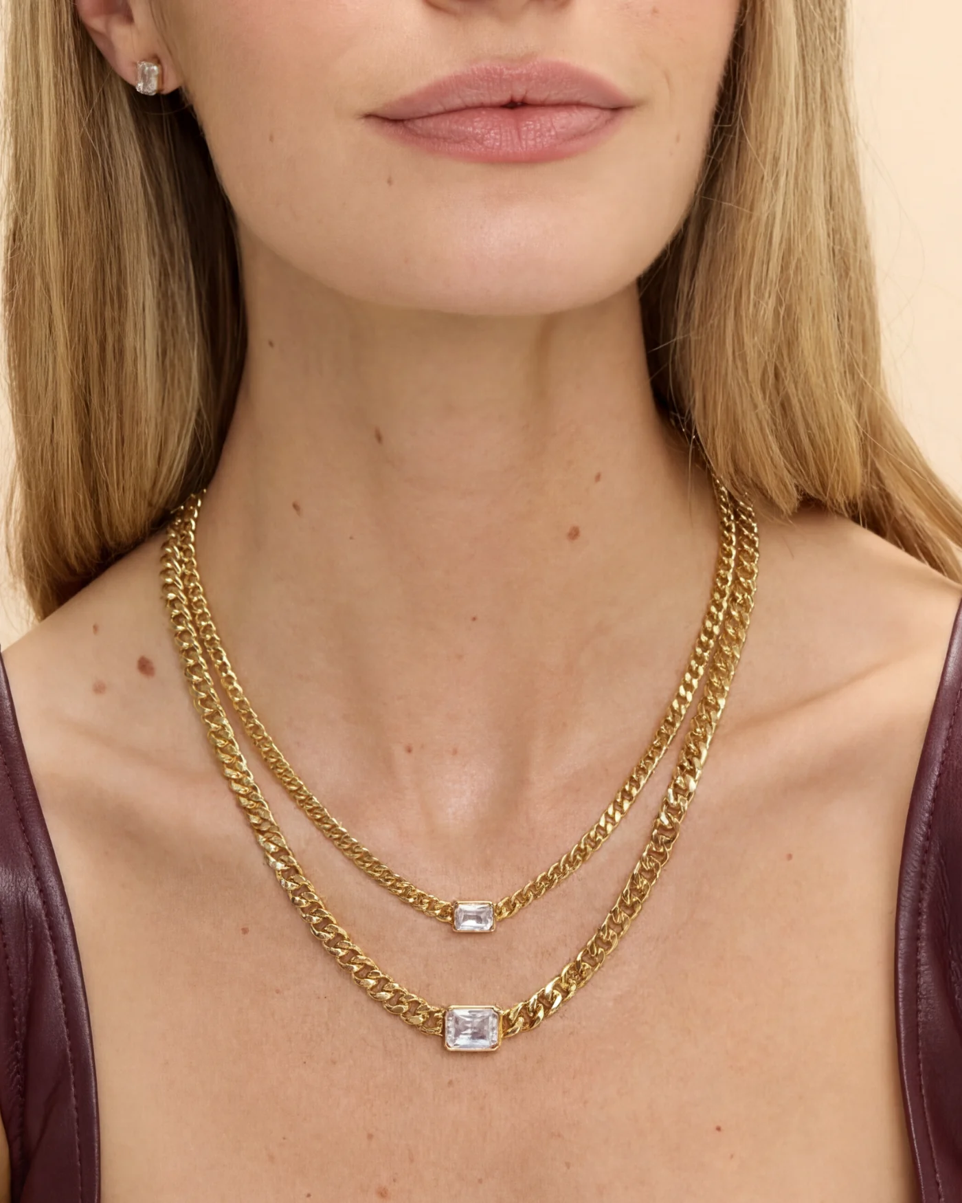 Small Bezel Station Necklace - Image 4