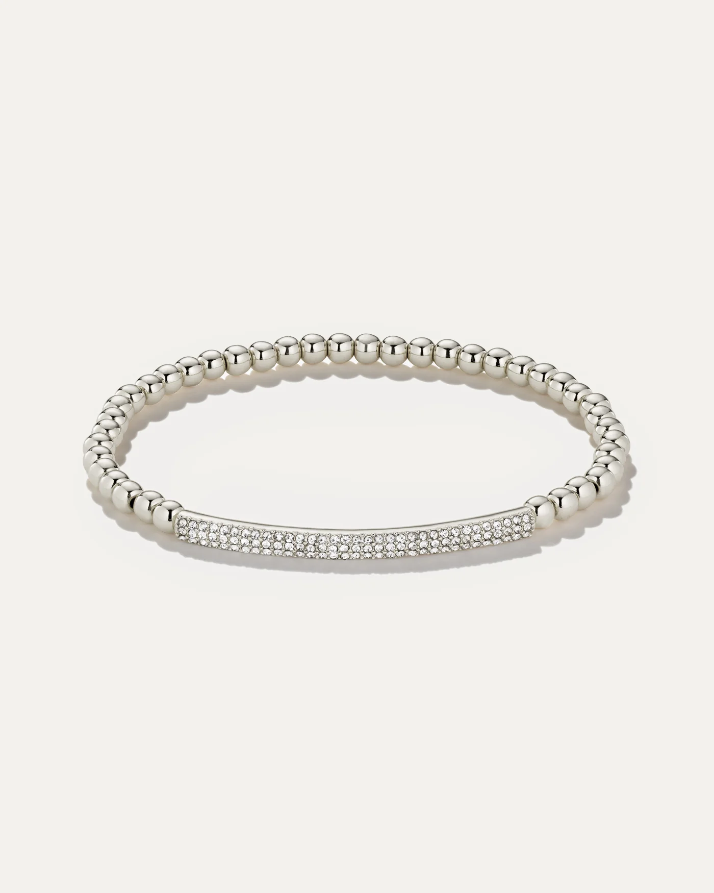 Tribute Beaded Stretch Bracelet | Silver