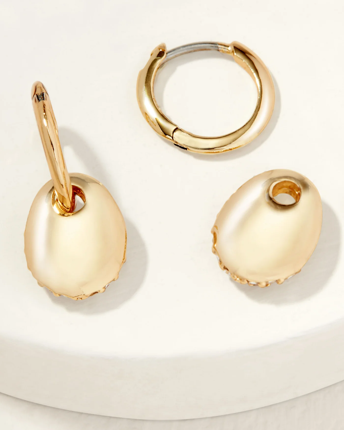 Ulani Reversible Drop Huggie Earrings - Image 3
