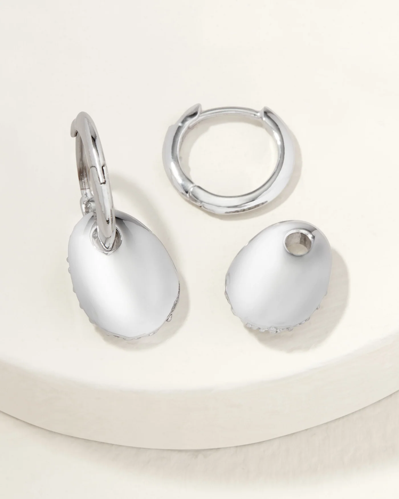 Ulani Reversible Drop Huggie Earrings - Image 5